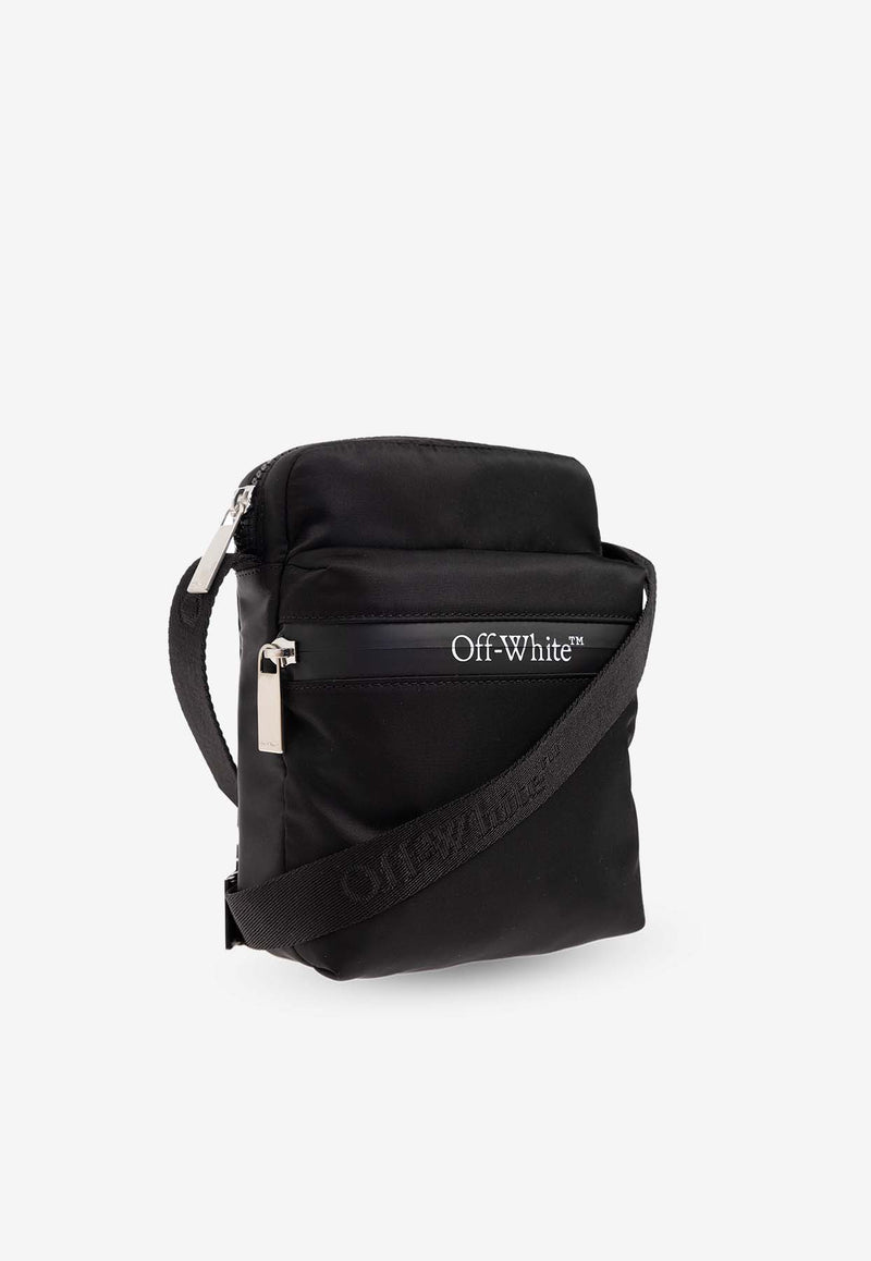 Off-White Logo-Print Messenger Bags Black OMNQ082S24 FAB001-1000