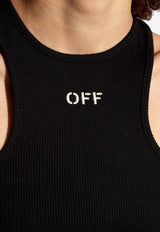 Off-White Embroidered-Logo Cropped Top Black OWAD086C99 JER002-1001