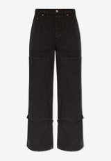 Off-White Wide-Leg Cargo Denim Pants Black OMCE044C99 FAB001-1000