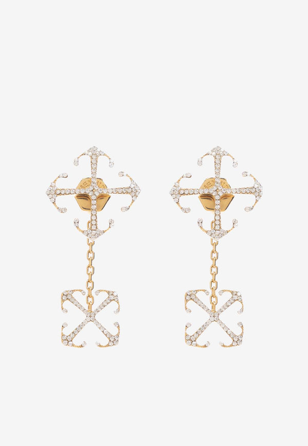 Off-White Signature Arrows Brass Earrings Gold OWOD294S24 MET001-7600