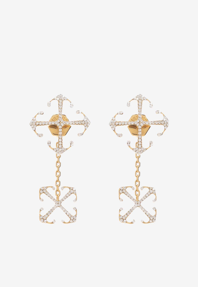 Off-White Signature Arrows Brass Earrings Gold OWOD294S24 MET001-7600