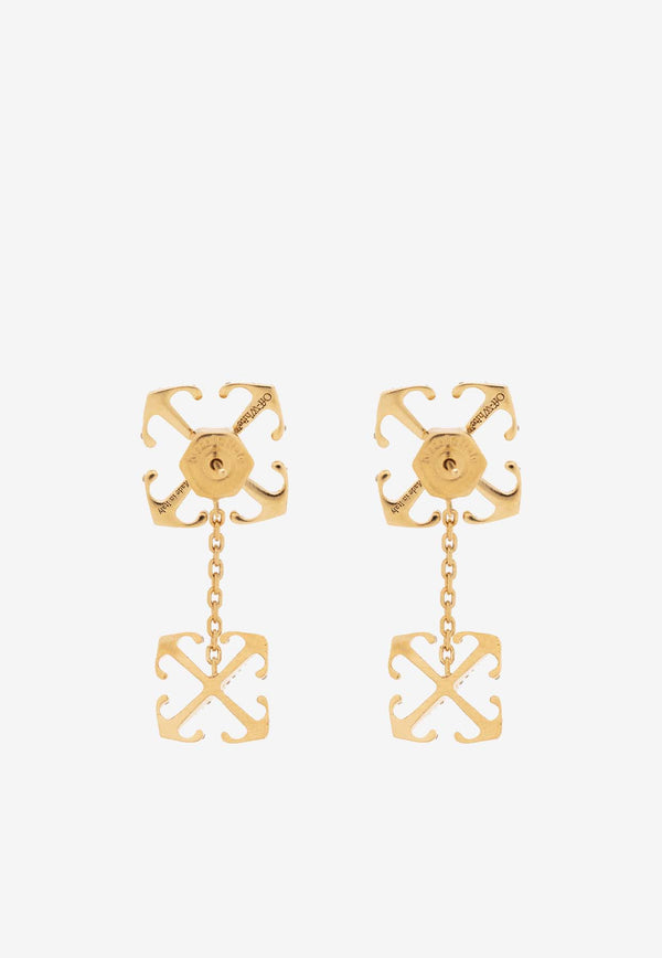 Off-White Signature Arrows Brass Earrings Gold OWOD294S24 MET001-7600