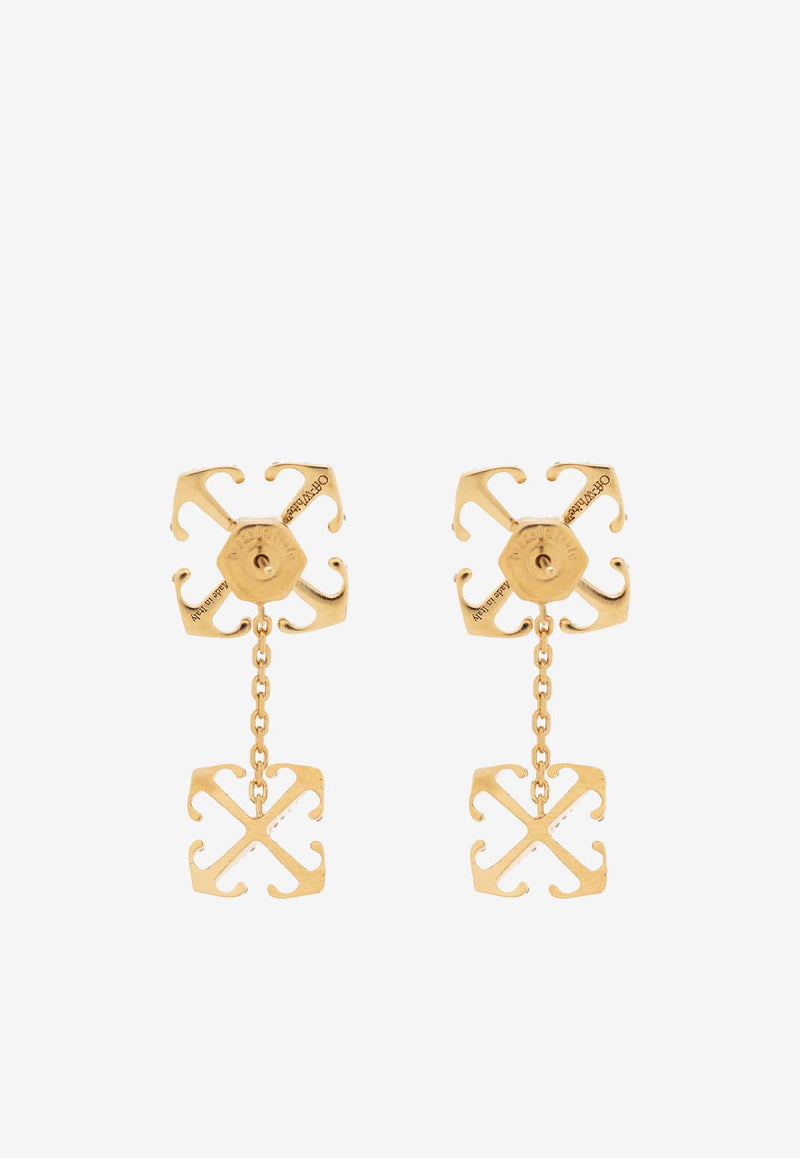 Off-White Signature Arrows Brass Earrings Gold OWOD294S24 MET001-7600