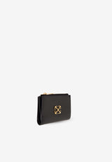 Off-White Jitney Bifold Zipped Wallet Black OWNC064C99 LEA001-1000