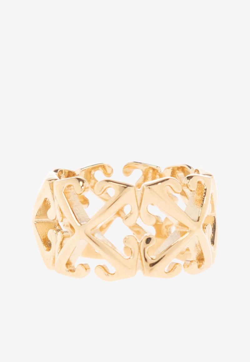 Off-White Signature Arrows Brass Ring Gold OWOC118S24 MET001-7600