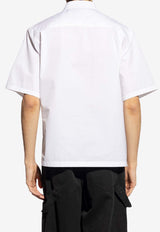 Off-White Embroidered-Logo Short-Sleeved Shirt White OMGG002C99 FAB001-0110