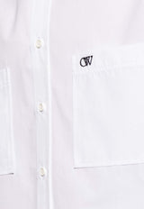 Off-White Embroidered-Logo Short-Sleeved Shirt White OMGG002C99 FAB001-0110