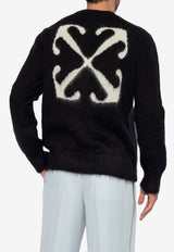 Off-White Arrows-Inlay Mohair-Blend Sweater Black OMHE170C99 KNI001-1061