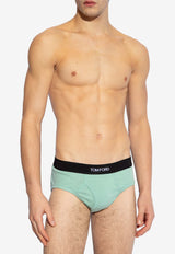 Tom Ford Logo-Waistband Briefs Green T4LC11040 0-336