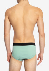 Tom Ford Logo-Waistband Briefs Green T4LC11040 0-336