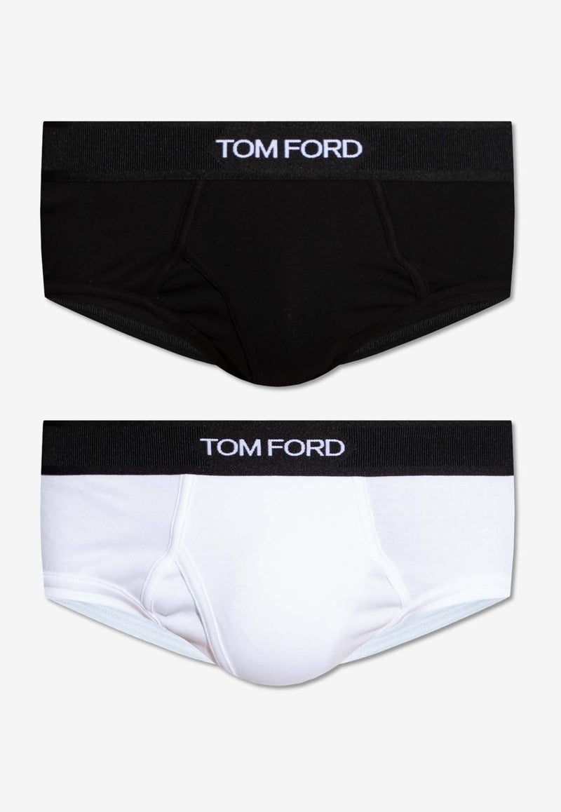 Tom Ford Two-Pack Logo-Waistband Briefs White T4XC11040 0-999