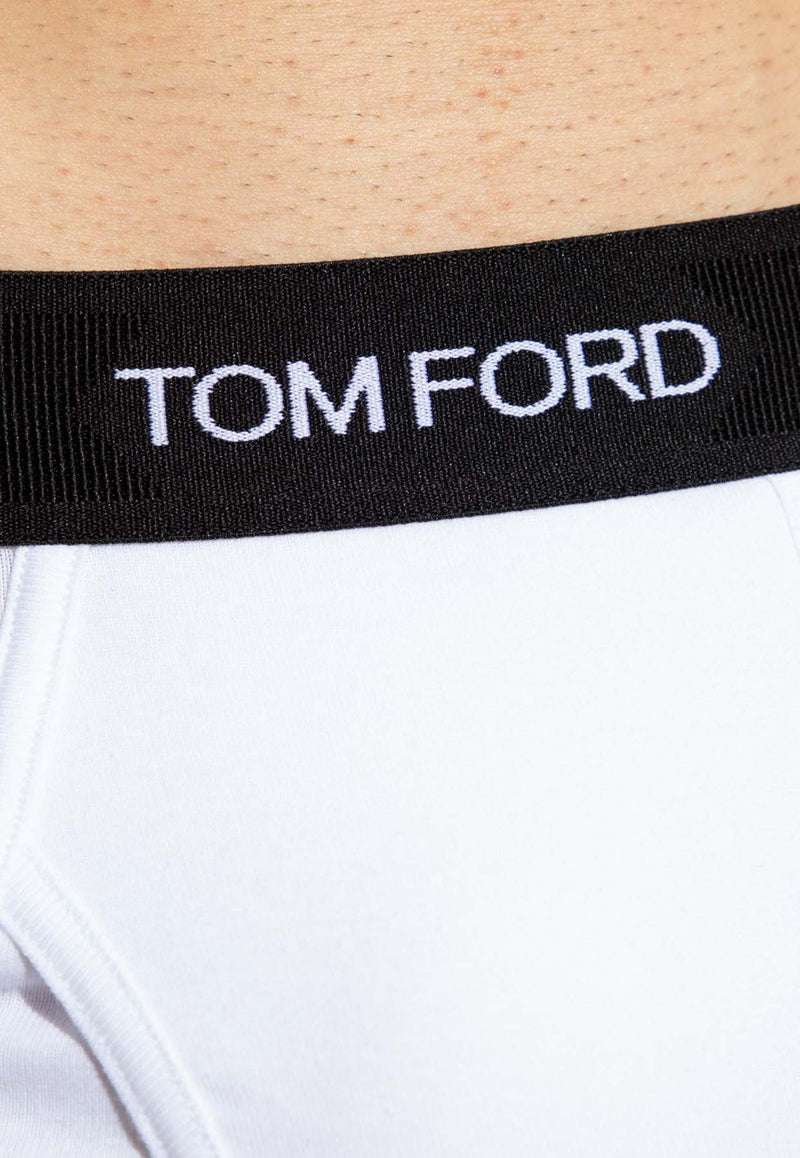 Tom Ford Two-Pack Logo-Waistband Briefs White T4XC11040 0-999