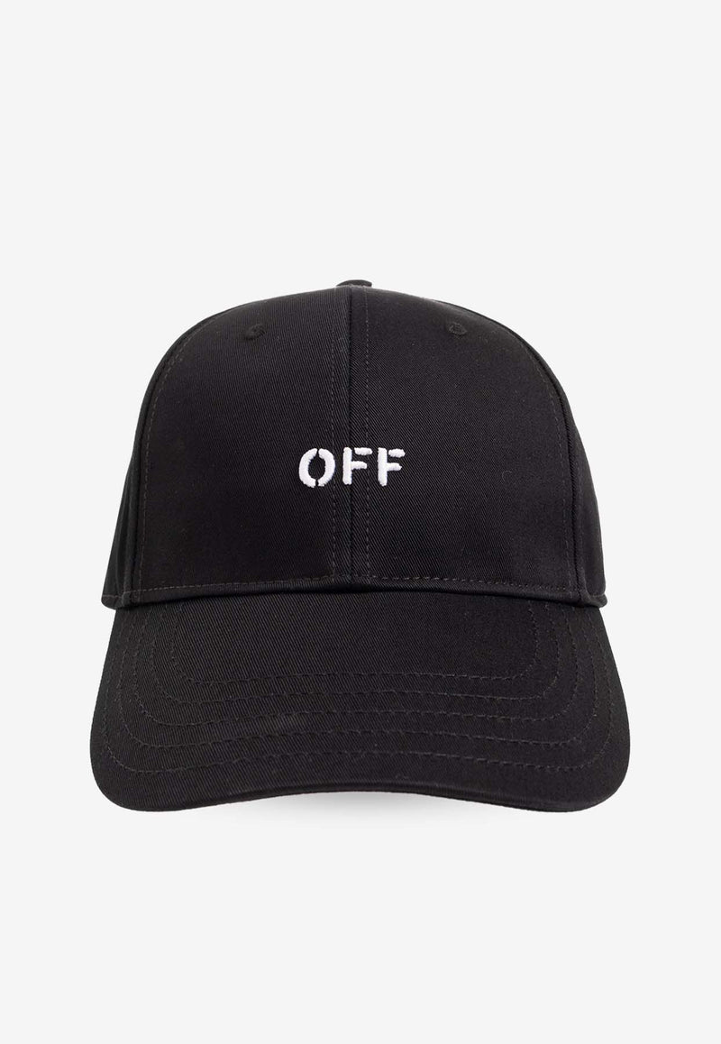 Off-White Embroidered-Logo Baseball Cap Black OMLB052C99 FAB002-1001