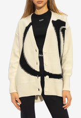 Off-White Logo-Inlay Wool Cardigan  Cream OWHB043C99 KNI001-0410