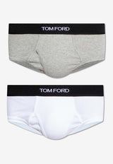 Tom Ford Two-Pack Logo-Waistband Briefs White T4XC11040 0-118