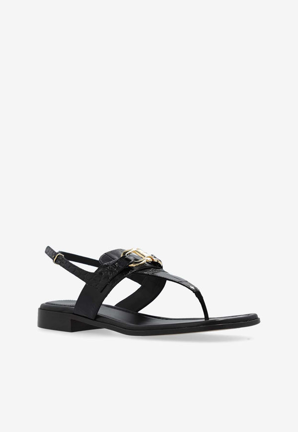 Salvatore Ferragamo Lula Slingback Sandals in Croc-Embossed Leather Black 01G998 LULA 769216-NERO