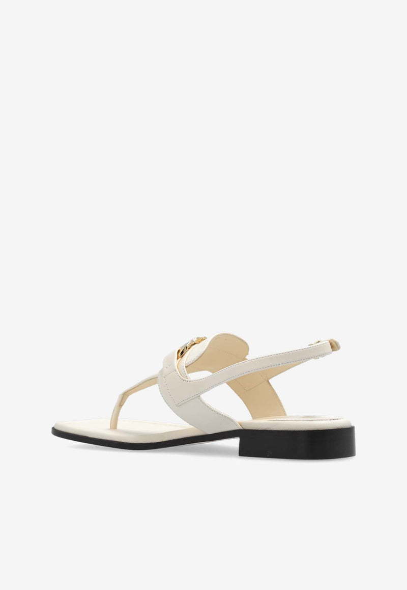 Salvatore Ferragamo Lula Slingback Sandals in Calf Leather Cream 01G998 LULA 769645-DEEP MASCARPONE