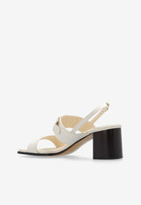 Salvatore Ferragamo Lou 55 Slingback Sandals in Calf Leather Cream 01G963 LOU 55 769668-DEEP MASCARPONE