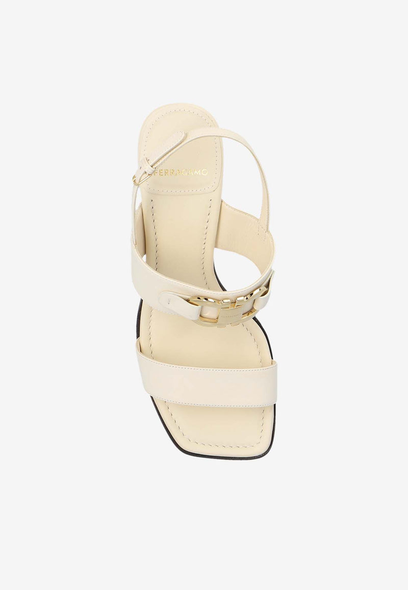 Salvatore Ferragamo Lou 55 Slingback Sandals in Calf Leather Cream 01G963 LOU 55 769668-DEEP MASCARPONE