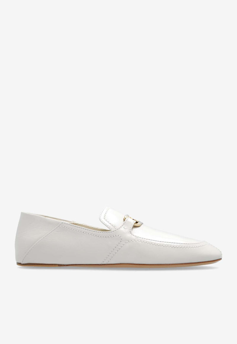 Salvatore Ferragamo Elaine Vara Buckle Loafers in Calf Leather Cream 01H932 ELAINE 773087-MASCARPONE