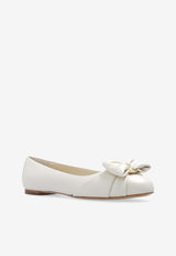 Salvatore Ferragamo Varina Vara Bow Ballet Flats Cream 01H838 VARINA FLR 1 773353-MASCARPONE