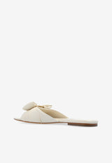 Salvatore Ferragamo Lylas Nappa Leather Flat Sandals Cream 01H998 LYLAS 772802-MASCARPONE