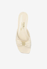 Salvatore Ferragamo Lylas Nappa Leather Flat Sandals Cream 01H998 LYLAS 772802-MASCARPONE