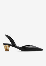 Salvatore Ferragamo Alyssa 40 Cage Heel Slingback Pumps Black 01I057 ALYSSA 40 772722-NERO