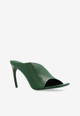 Salvatore Ferragamo Nymphe 85 Nappa Leather Mules Green 01I112 NYMPHE 85 772932-FOREST GREEN