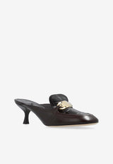 Salvatore Ferragamo Eloyde 55 Croc-Embossed Leather Mules Dark Brown 01I145 ELODYE CROC2 773209-T MORO