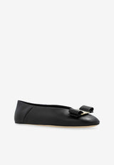 Salvatore Ferragamo Vanna Vara Bow Ballet Flats in Calf Leather Black 01I842 VANNA 776699-NERO