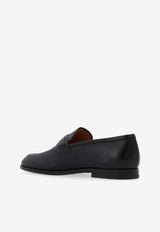 Salvatore Ferragamo Florio Gancini Leather Loafers  Navy 021688 FLORIO 774132-MIDNIGHT