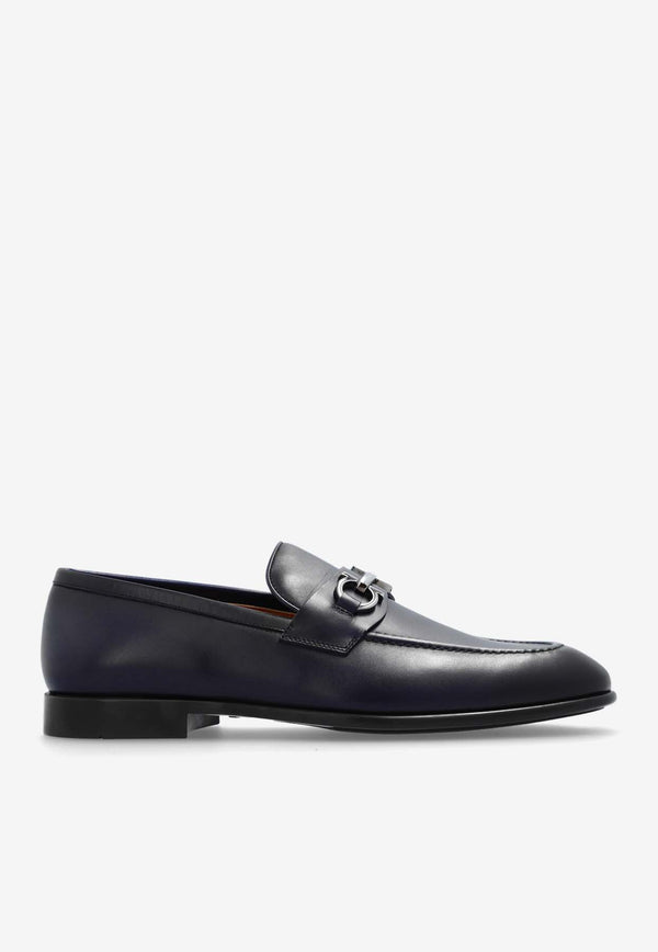 Salvatore Ferragamo Foster Gancini Leather Loafers  Navy 021669 FOSTER 768812-MIDNIGHT