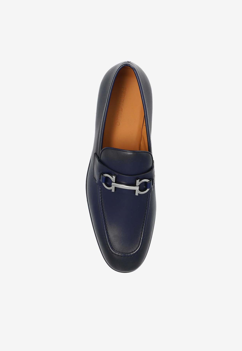 Salvatore Ferragamo Foster Gancini Leather Loafers  Navy 021669 FOSTER 768812-MIDNIGHT