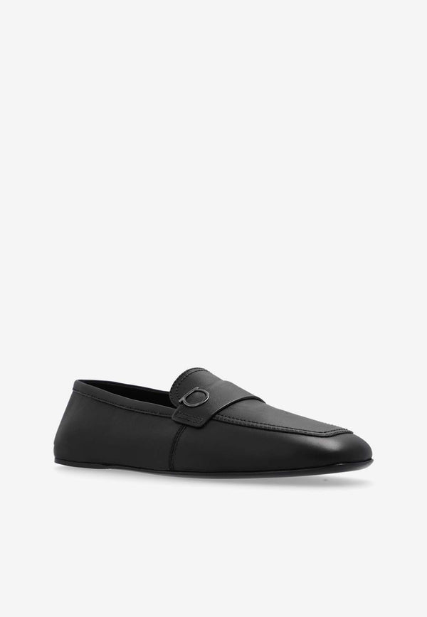 Salvatore Ferragamo Debros Gancini Leather Loafers Black 023612 DEBROS 773582-NERO