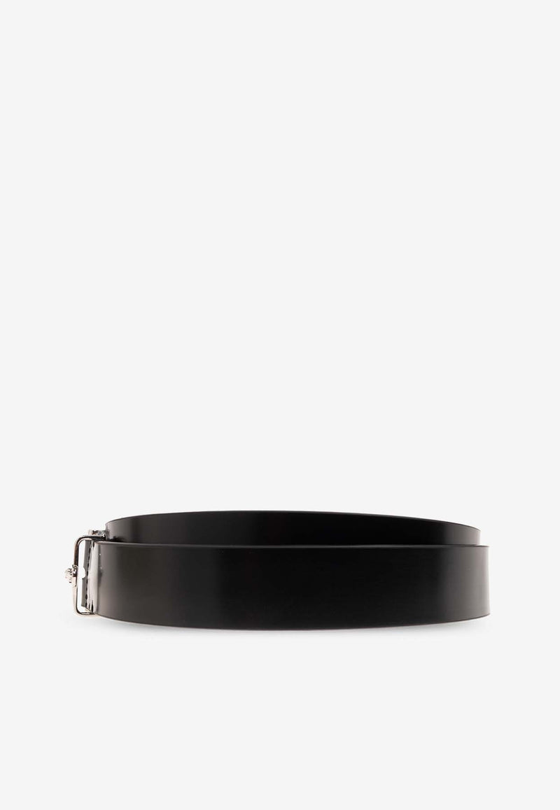 Versace Colin Leather Belt Black 1013862 1A08779-1B00P