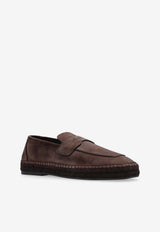 Salvatore Ferragamo Desco Suede Espadrilles Brown 025500 DESCO 773043-TESTA DI MORO