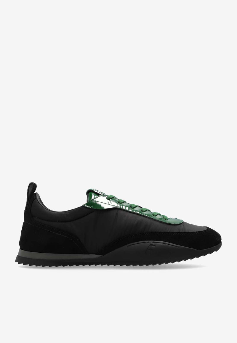 Salvatore Ferragamo Detroit Low-Top Paneled Sneakers Black 026533 DETROIT 1 773267-NERO FOREST GREEN