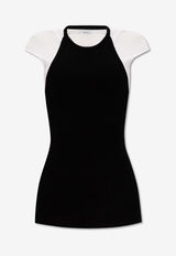 Salvatore Ferragamo Two-Piece Layered Top Black 112760 E 772711-NERO WHITE