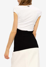 Salvatore Ferragamo Two-Piece Layered Top Black 112760 E 772711-NERO WHITE