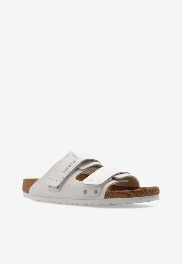 Birkenstock Uji Leather Sandals Gray 1024822 0-ANTIQUE WHITE