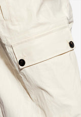 Salvatore Ferragamo Wide-Leg Linen Cargo Pants White 143857 P 773182-MASCARPONE