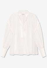 Salvatore Ferragamo Oversized Long-Sleeved Top White 13E829 W 773250-WHITE