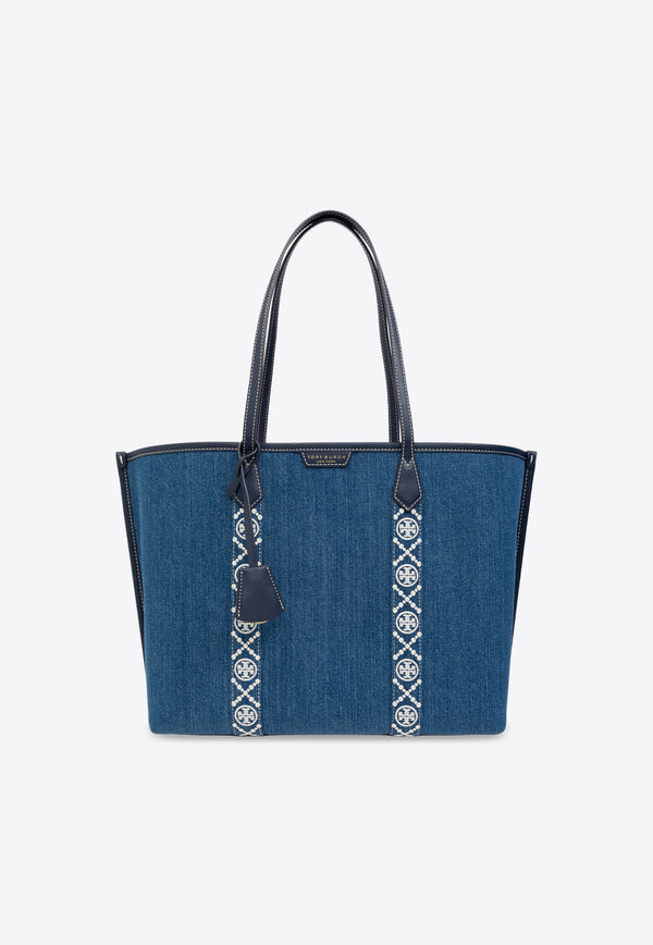 Tory Burch Perry Denim Tote Bag Blue 159268 0-426