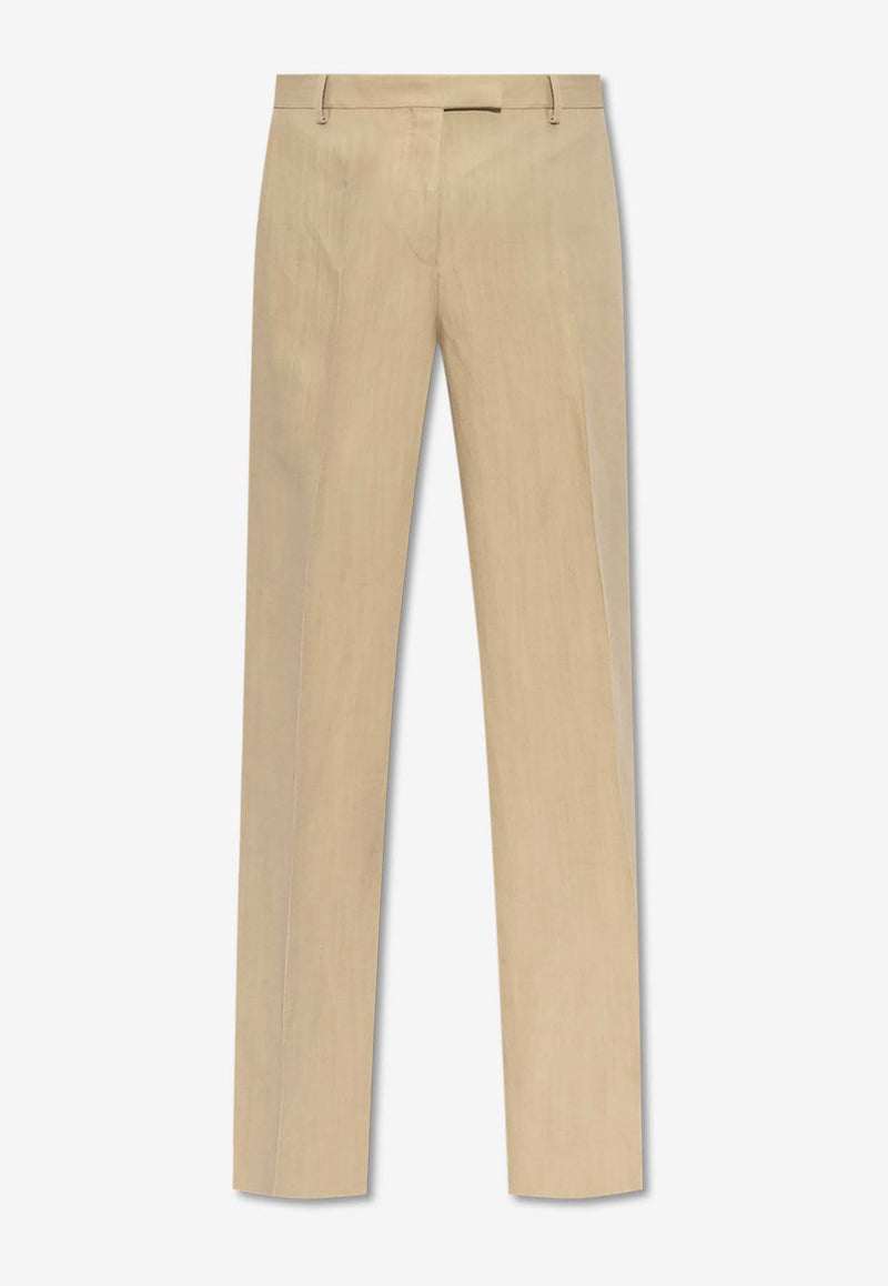 Salvatore Ferragamo High-Waist Tailored Pants Beige 13E908 P 773469-STONE