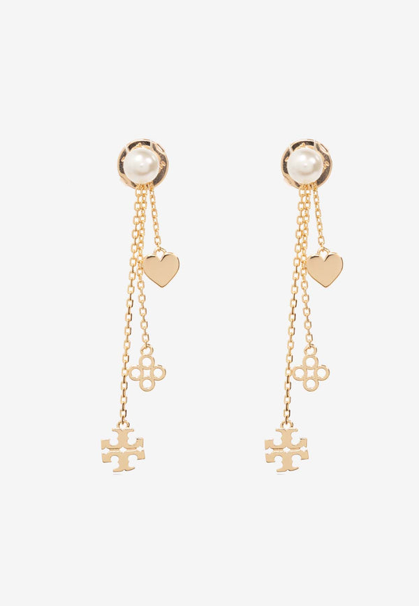 Tory Burch Logo-Pendant Drop Earrings Gold 157213 0-700