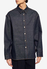 Salvatore Ferragamo Long-Sleeved Denim Shirt Blue 143791 D 771281-DENIM SCURO