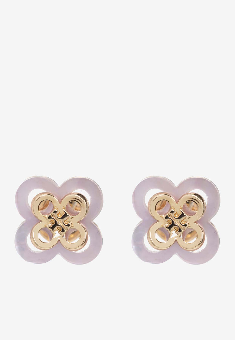 Tory Burch Kira Enamel Flower Stud Earrings Gold 154280 0-701