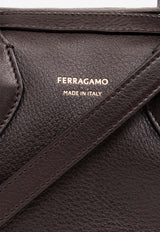 Salvatore Ferragamo Small Star Grained Leather Top Handle Bag Brown 218958 STAR TH 773342-TESTA DI MORO