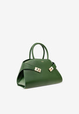 Salvatore Ferragamo Small Hug Leather Top Handle Bag Green 215608 HUG TH S 773196-FOREST GREEN